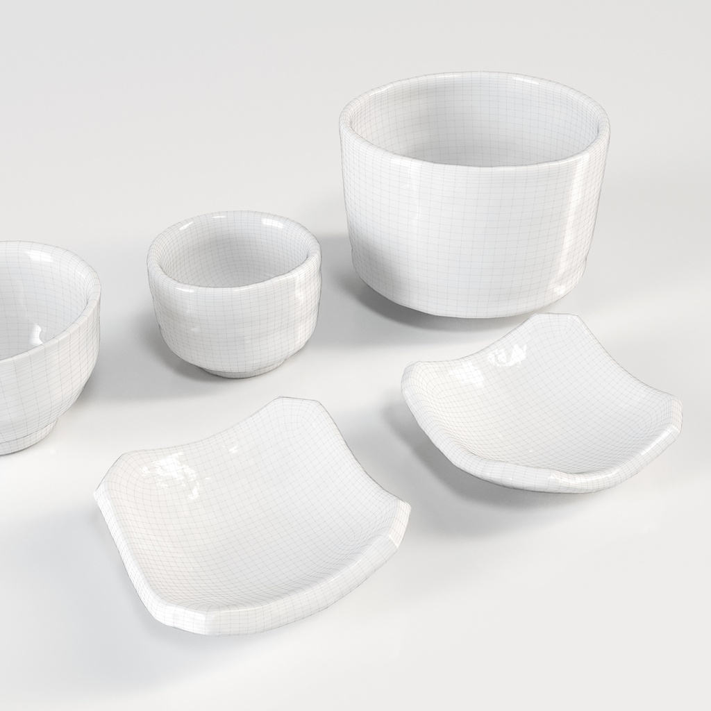 和食器セット【3Dモデル】