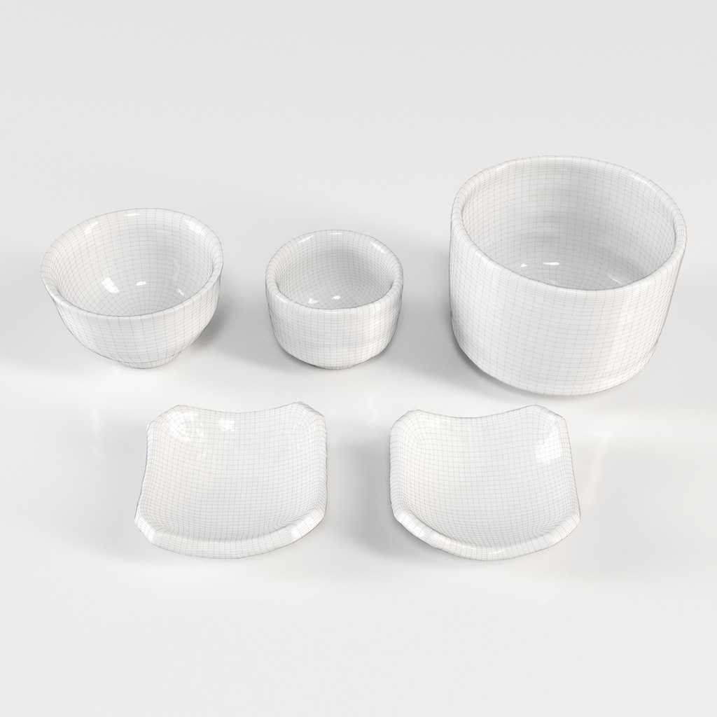 和食器セット【3Dモデル】