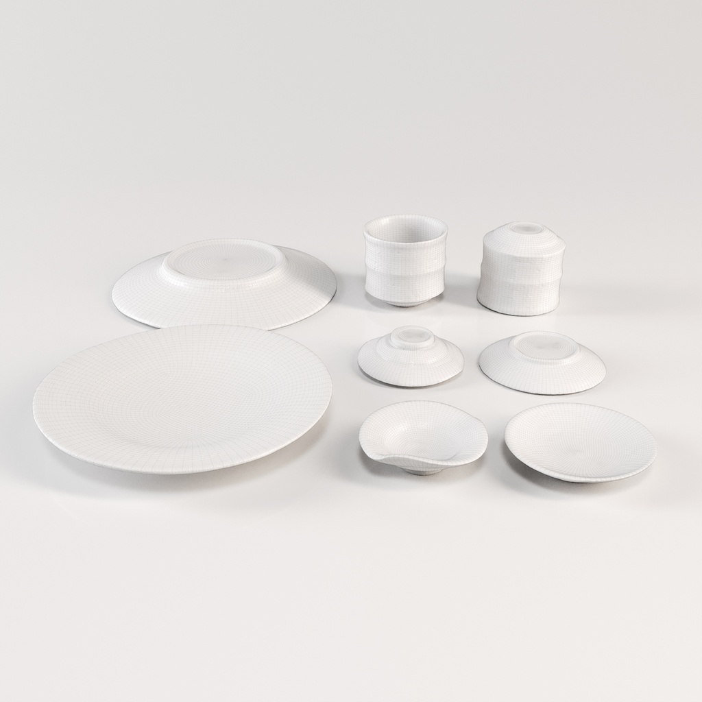 和食器セット4【3Dモデル】