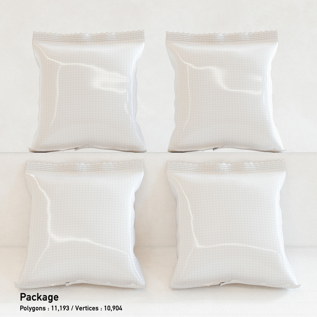 菓子パン・惣菜パン(パッケージ付き)【3Dモデル】