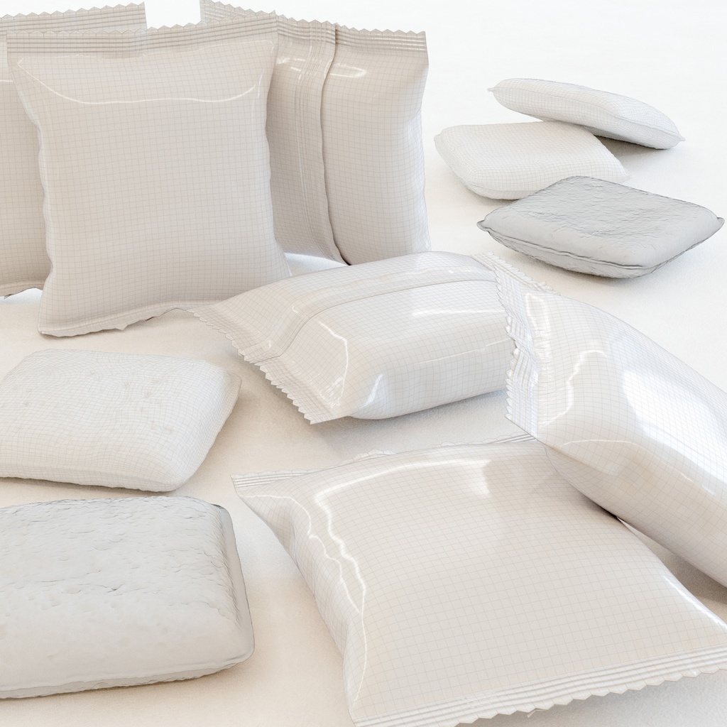 菓子パン・惣菜パン(パッケージ付き)【3Dモデル】