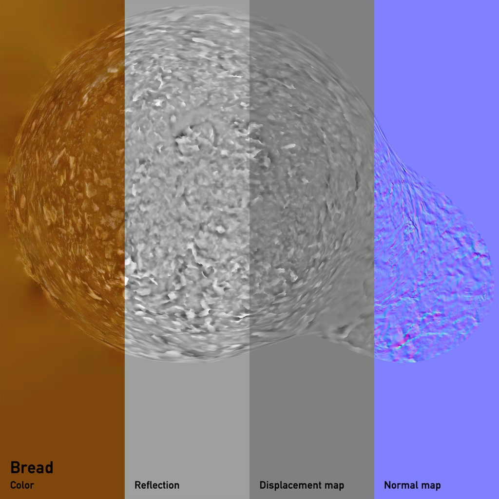 カレーパン(パッケージ付き)【3Dモデル】