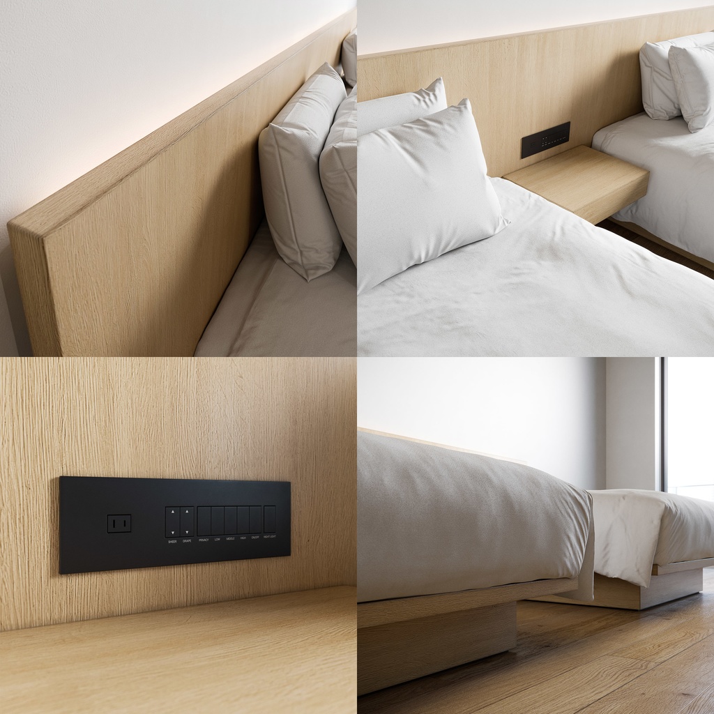 ホテル ベッド デュベスタイル - ダブルサイズ ツイン (W140cmx2)【家具3Dモデル】