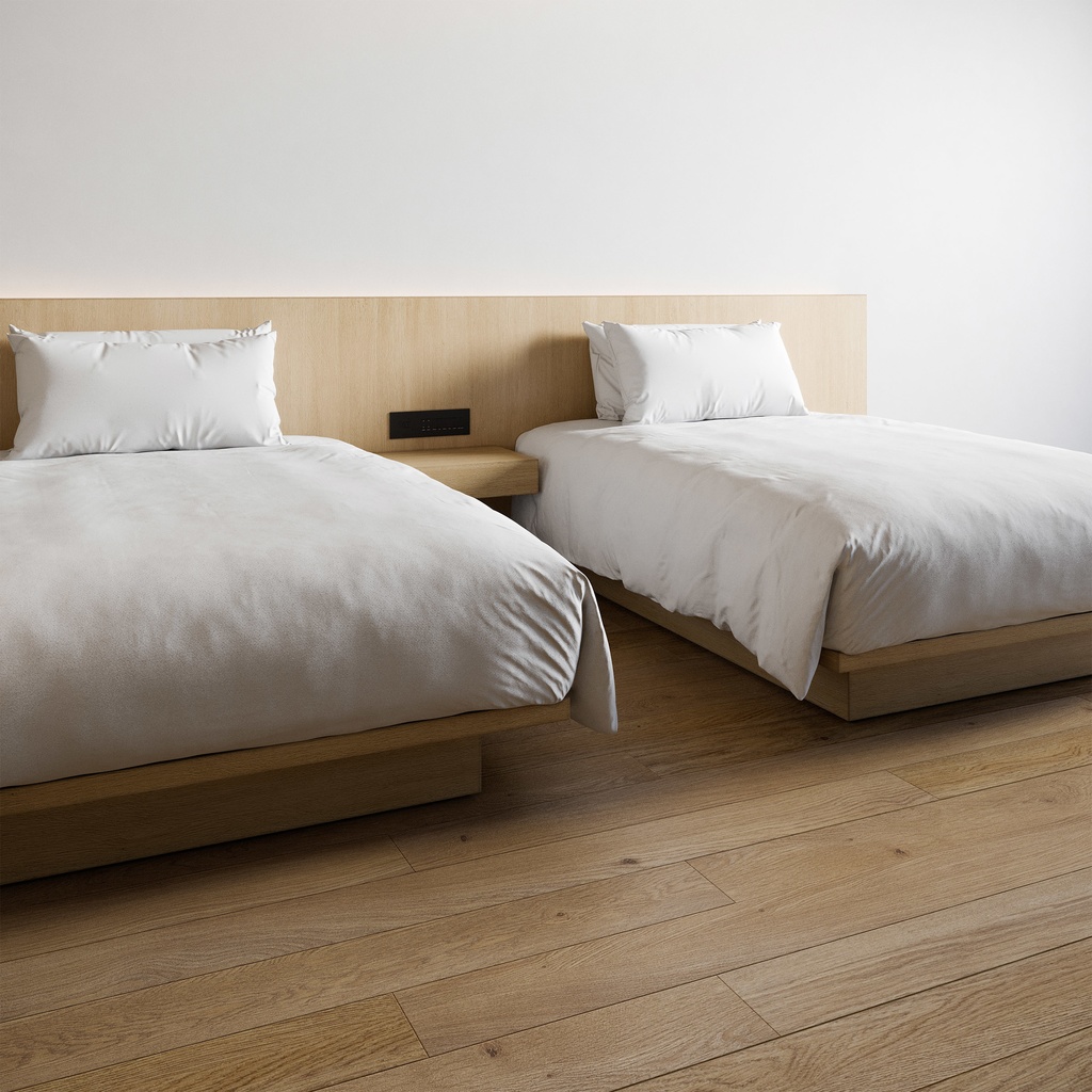 ホテル ベッド デュベスタイル - ダブルサイズ ツイン (W140cmx2)【家具3Dモデル】