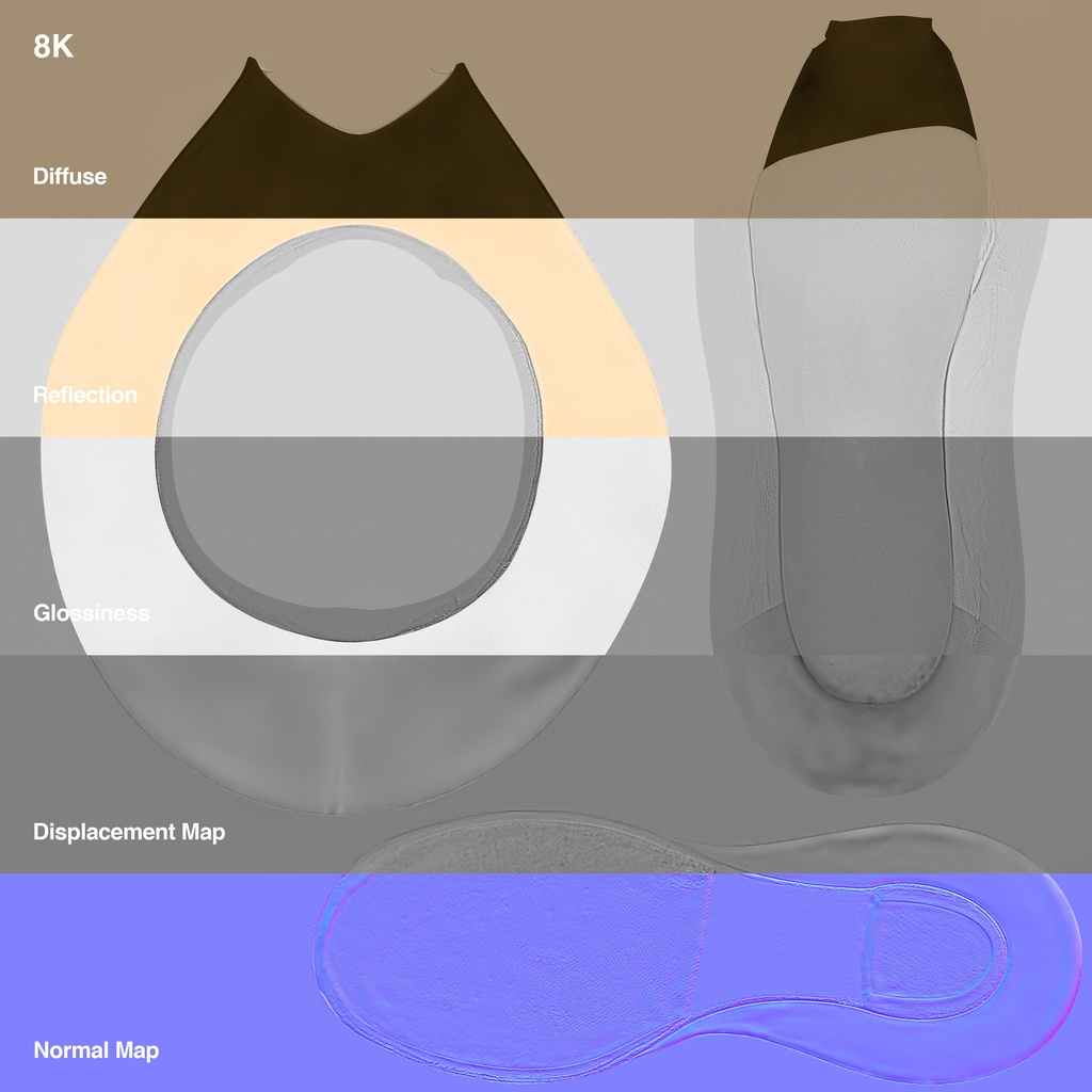 オープントゥパンプス 【3Dモデル】