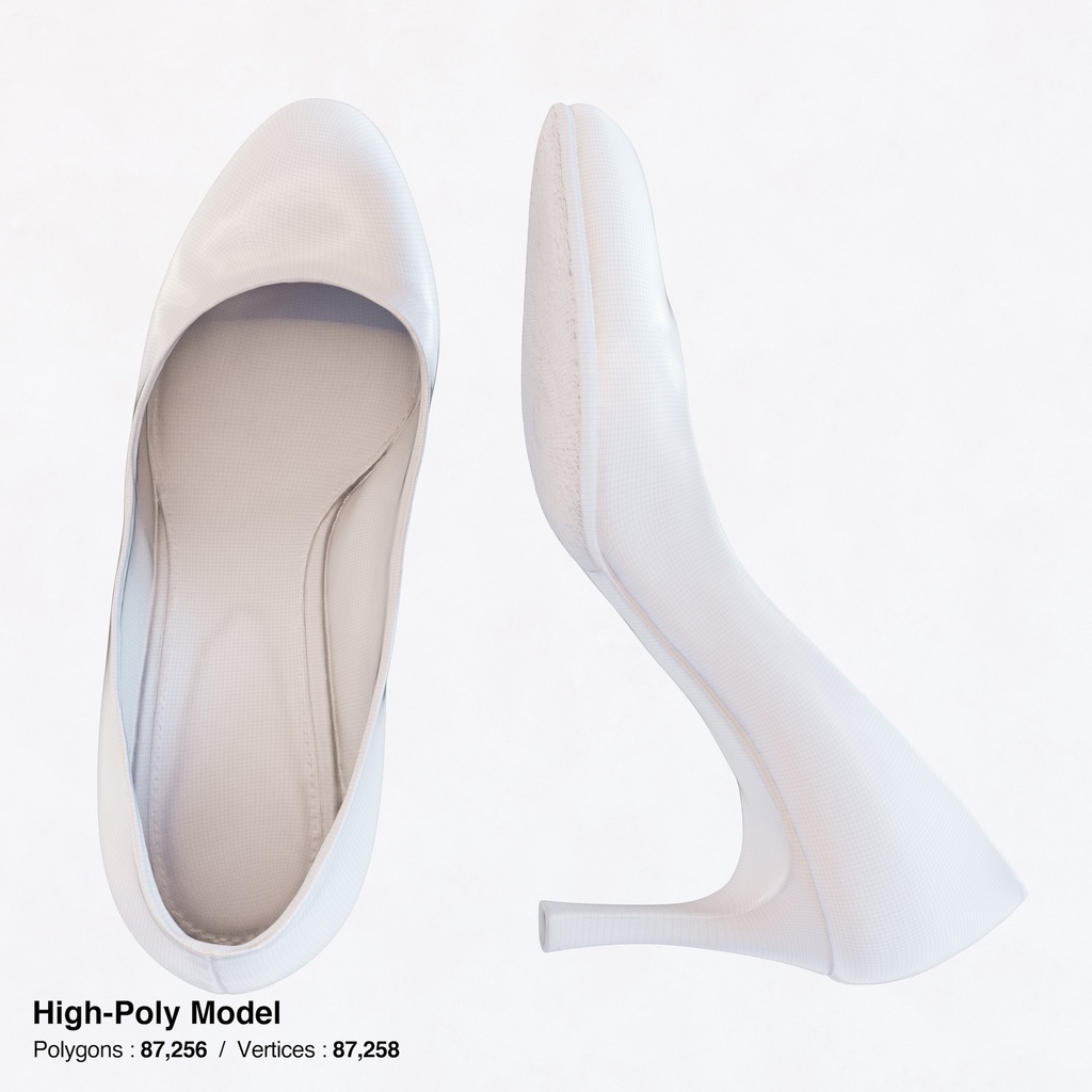 ハイヒール (スプールヒール) 【3Dモデル】