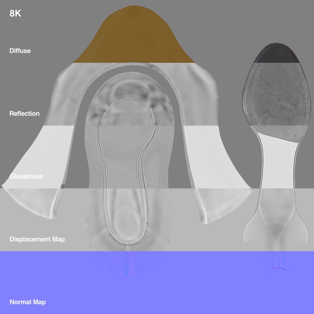 ハイヒール (スプールヒール) 【3Dモデル】