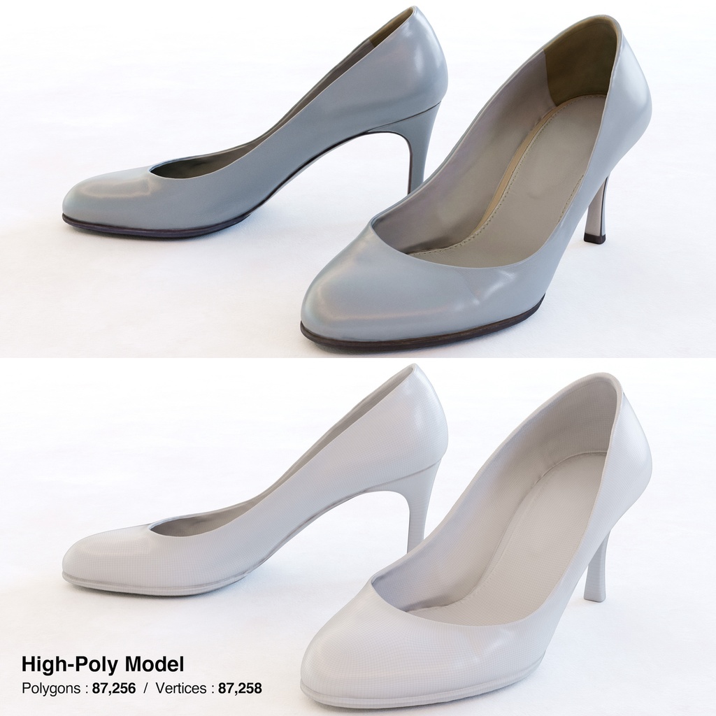 ハイヒール (スプールヒール) 【3Dモデル】