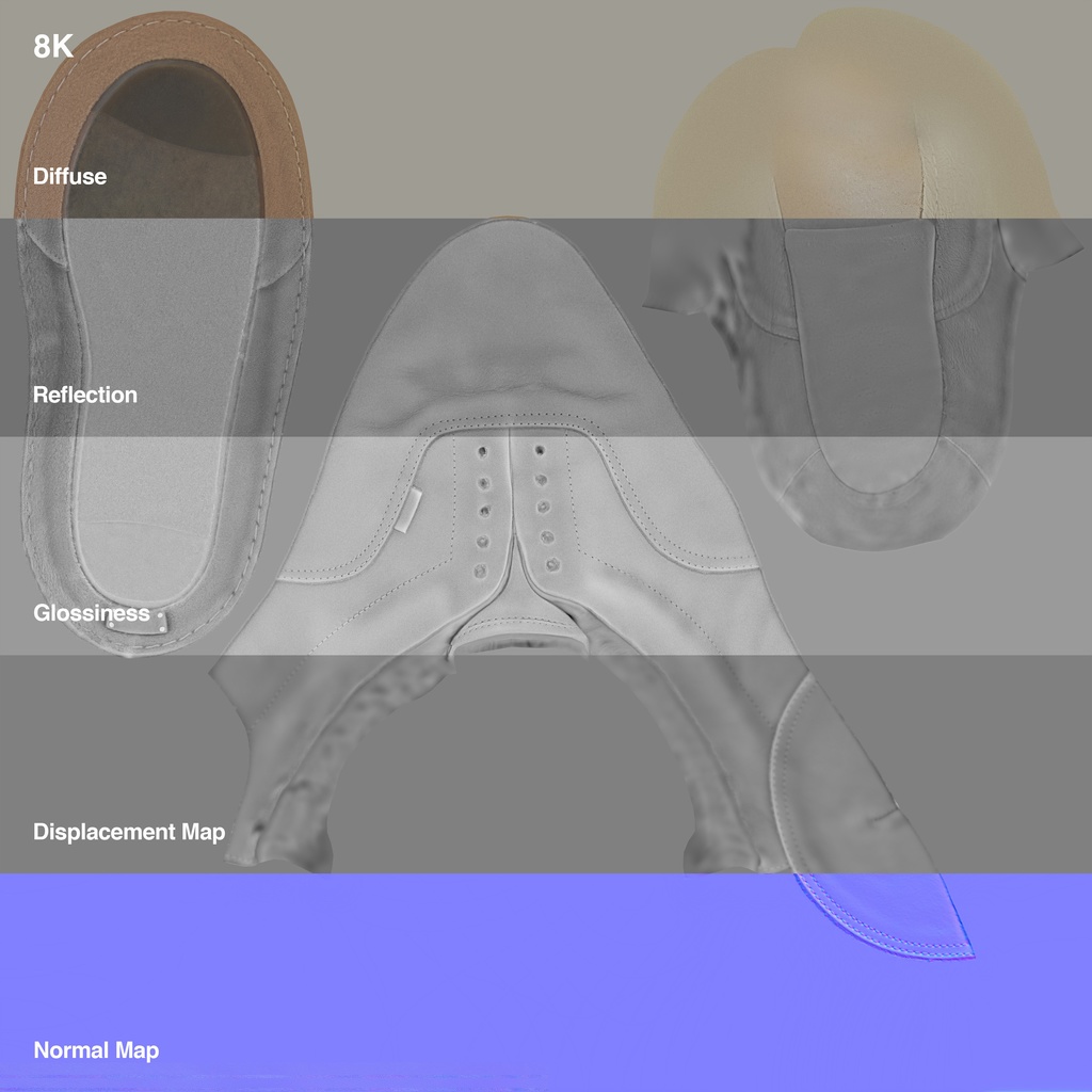 レザースニーカー 【3Dモデル】