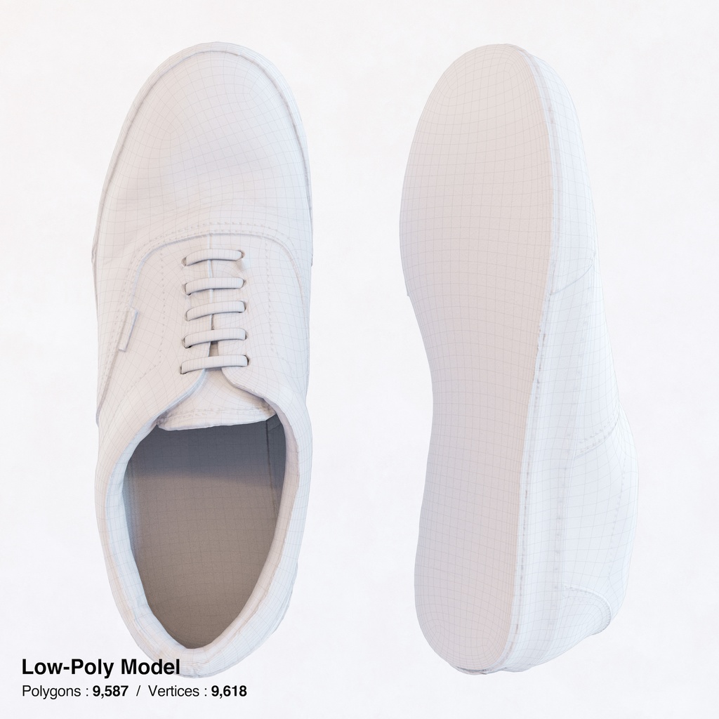 レザースニーカー 【3Dモデル】