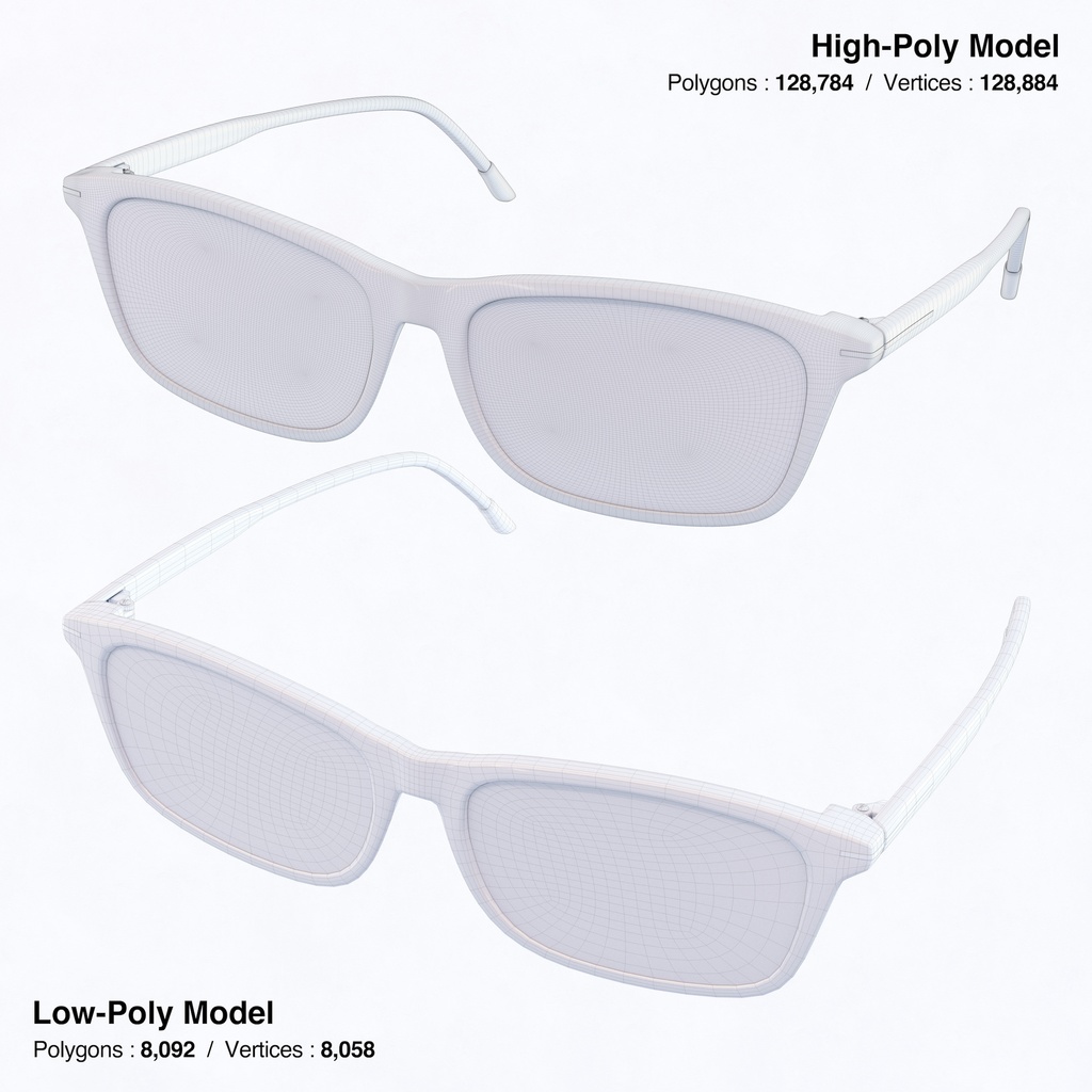 ウェリントンメガネ 【3Dモデル】