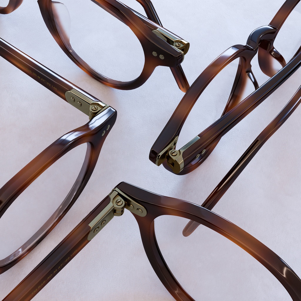 ボストンメガネ 【3Dモデル】