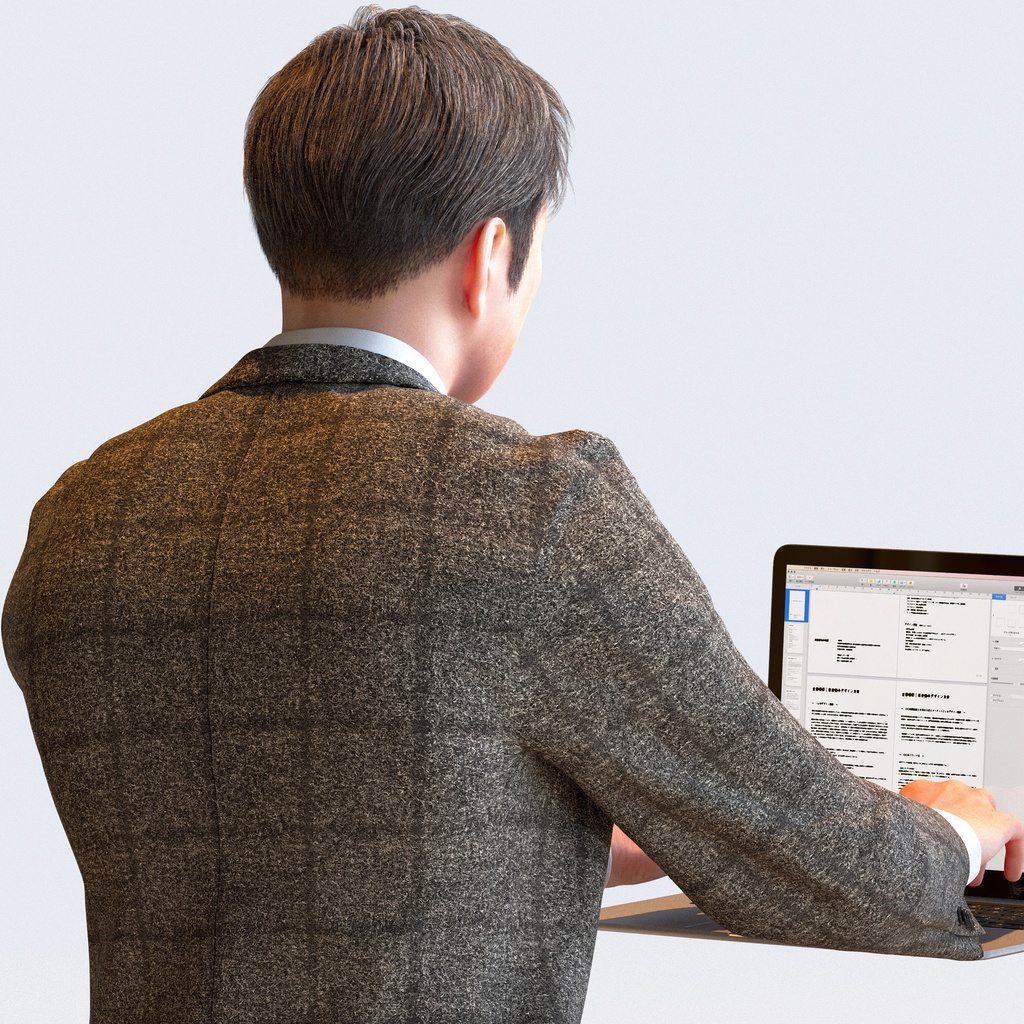 ビジネス男性 5ポーズセット1 - B1-M1S【3D人物モデル/人間3Dモデル】