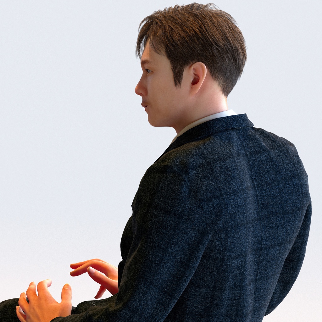 ビジネス男性 5ポーズセット1 - B1-M1S【3D人物モデル/人間3Dモデル】