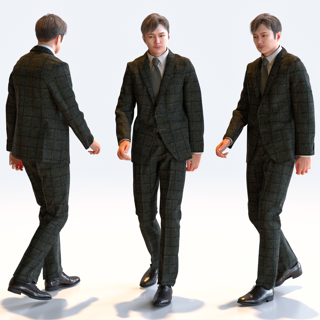 ビジネス男性 5ポーズセット1 - B1-M1S【3D人物モデル/人間3Dモデル】