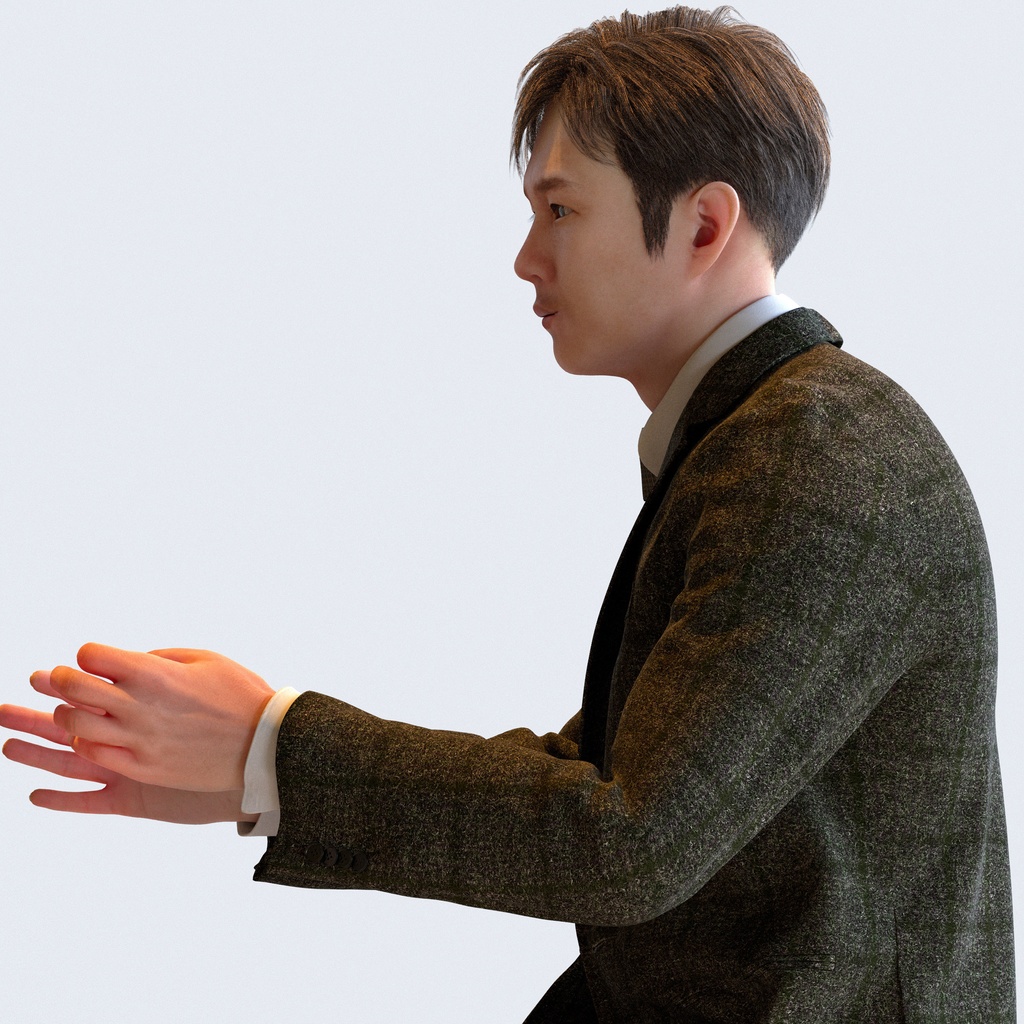 ビジネス男性 5ポーズセット1 - B1-M1S【3D人物モデル/人間3Dモデル】