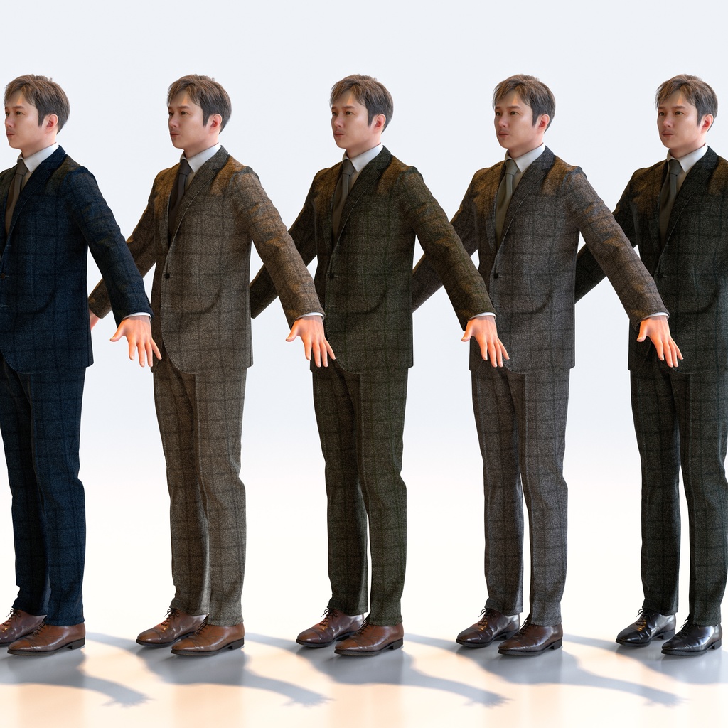 ビジネス男性 Aポーズ 1 - B1-M1S A【3D人物モデル/人間3Dモデル】