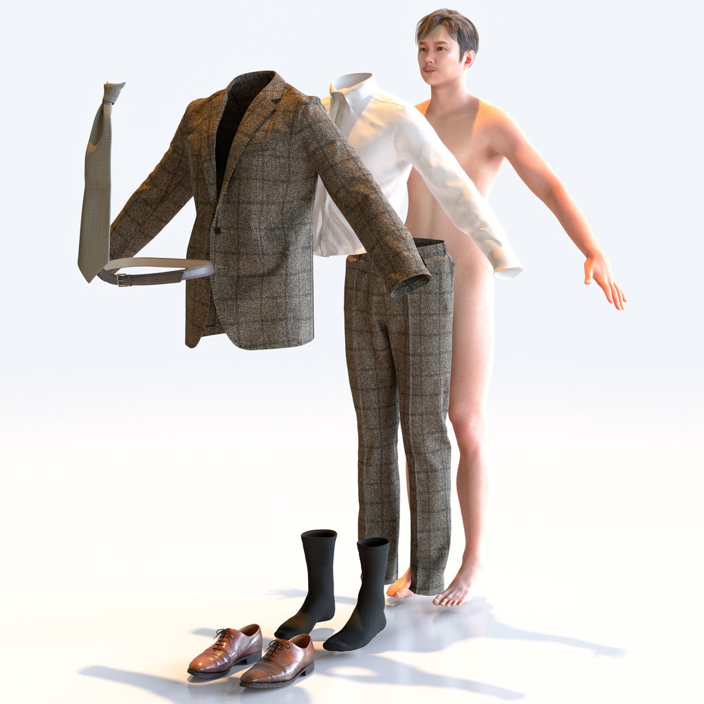 ビジネス男性 Aポーズ 1 - B1-M1S A【3D人物モデル/人間3Dモデル】