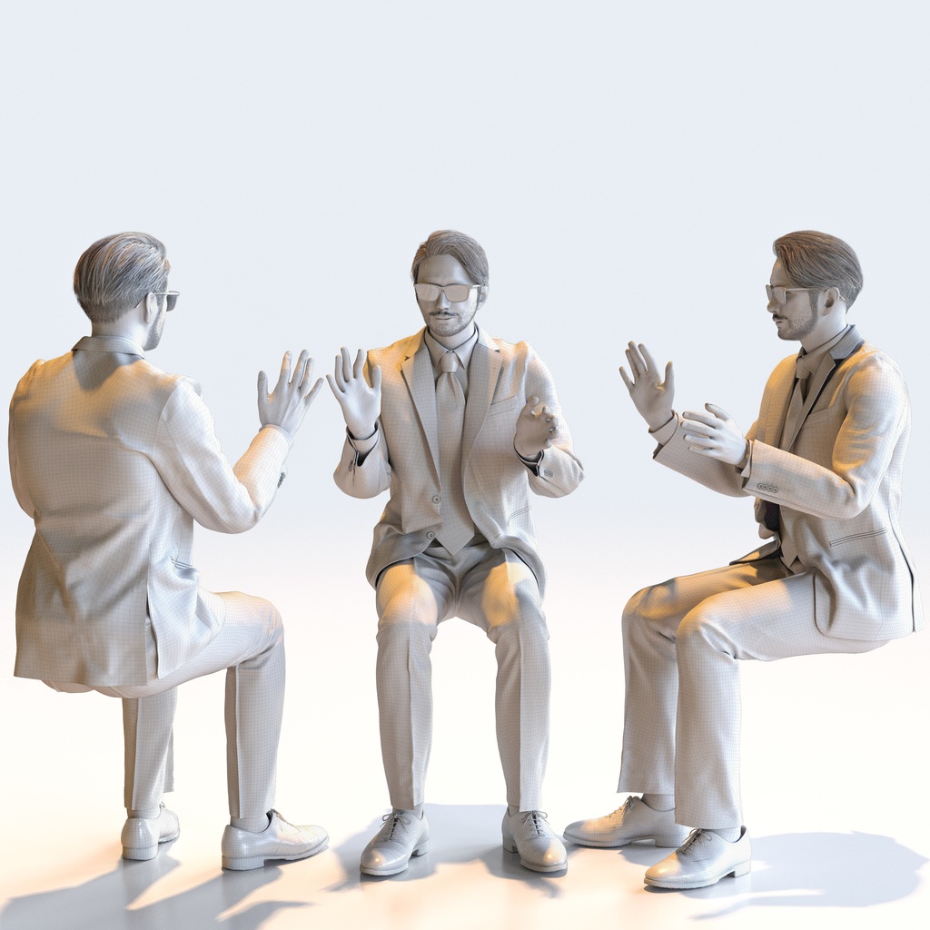 ビジネス男性 5ポーズセット 2 - B1-M2U【3D人物モデル/人間3Dモデル】