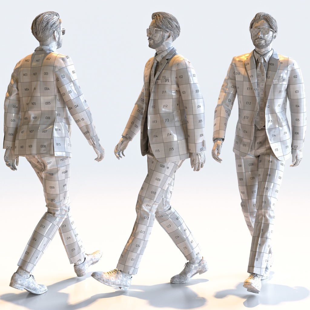 ビジネス男性 5ポーズセット 2 - B1-M2U【3D人物モデル/人間3Dモデル】