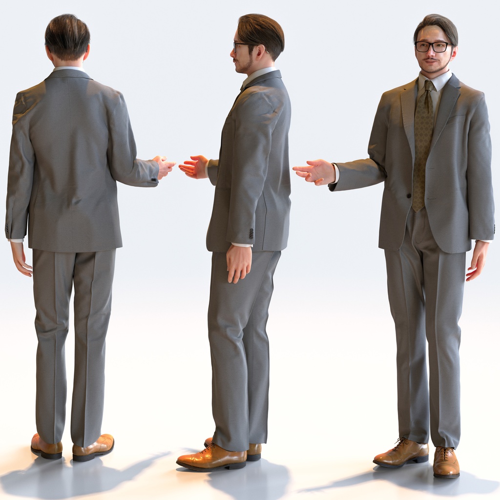 ビジネス男性 5ポーズセット 2 - B1-M2U【3D人物モデル/人間3Dモデル】