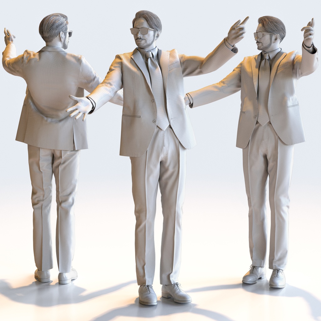 ビジネス男性 5ポーズセット 2 - B1-M2U【3D人物モデル/人間3Dモデル】