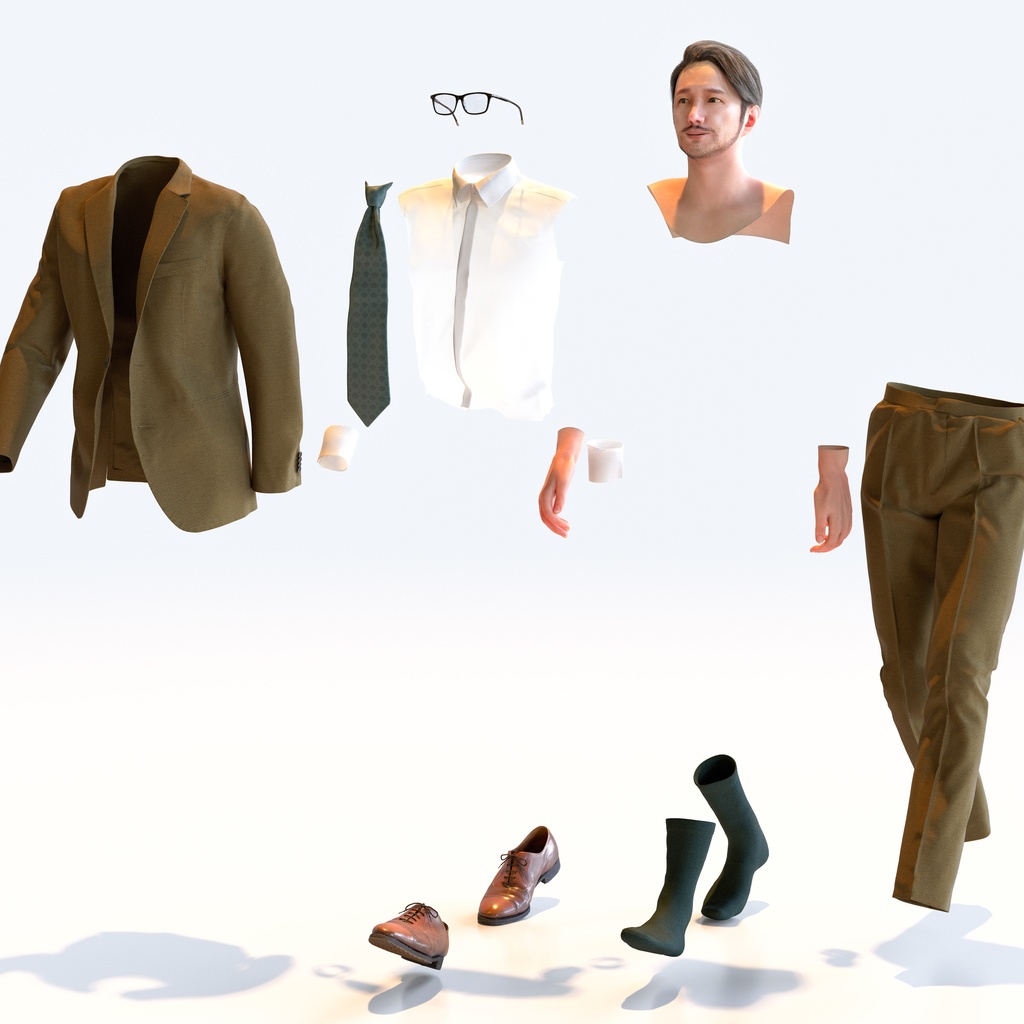 ビジネス男性 5ポーズセット 2 - B1-M2U【3D人物モデル/人間3Dモデル】