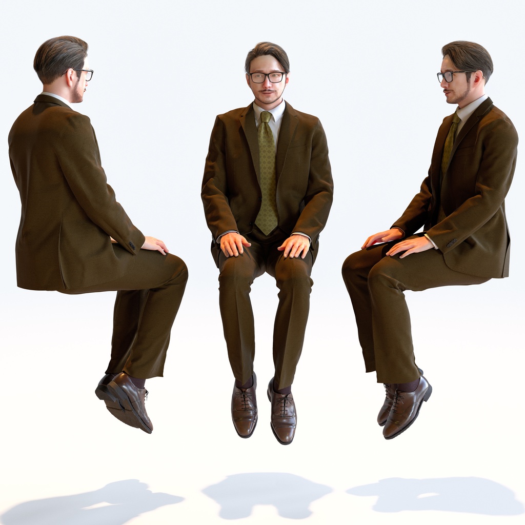 ビジネス男性 5ポーズセット 2 - B1-M2U【3D人物モデル/人間3Dモデル】