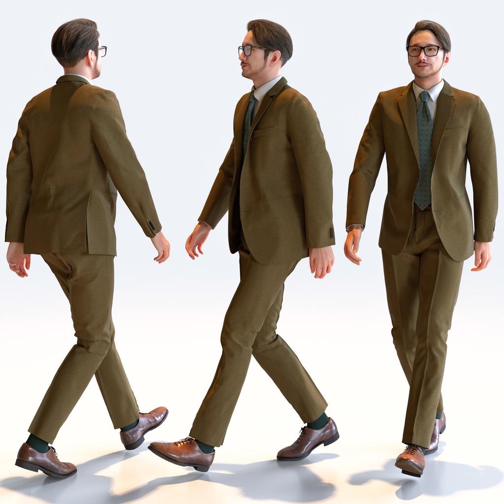 ビジネス男性 5ポーズセット 2 - B1-M2U【3D人物モデル/人間3Dモデル】