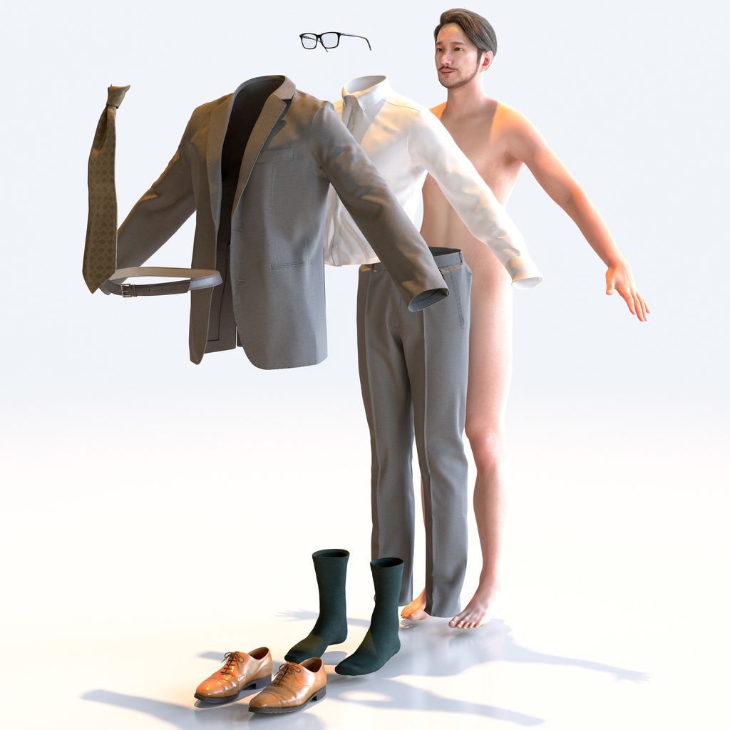 ビジネス男性 Aポーズ 2 - B1-M2U A【3D人物モデル/人間3Dモデル】