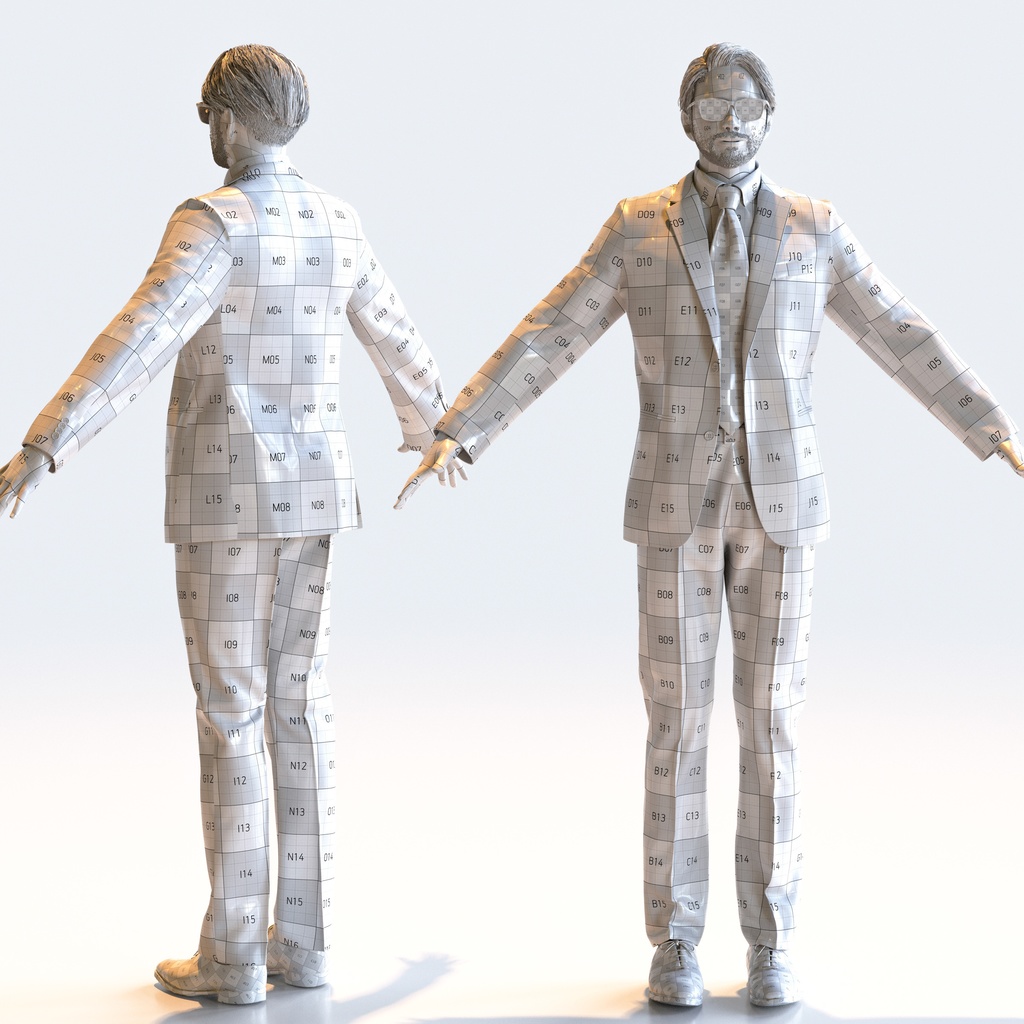 ビジネス男性 Aポーズ 2 - B1-M2U A【3D人物モデル/人間3Dモデル】