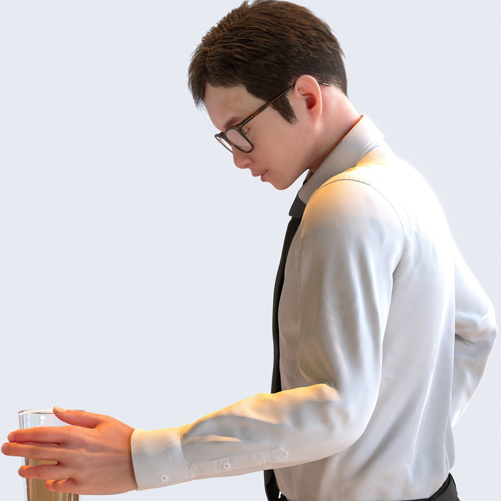 ビジネス男性 5ポーズセット 3 - B1-M3Y【3D人物モデル/人間3Dモデル】