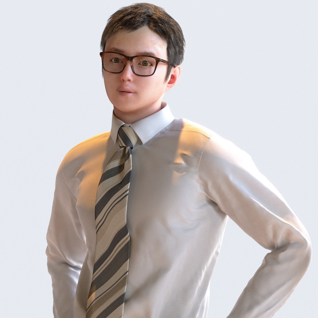 ビジネス男性 5ポーズセット 3 - B1-M3Y【3D人物モデル/人間3Dモデル】