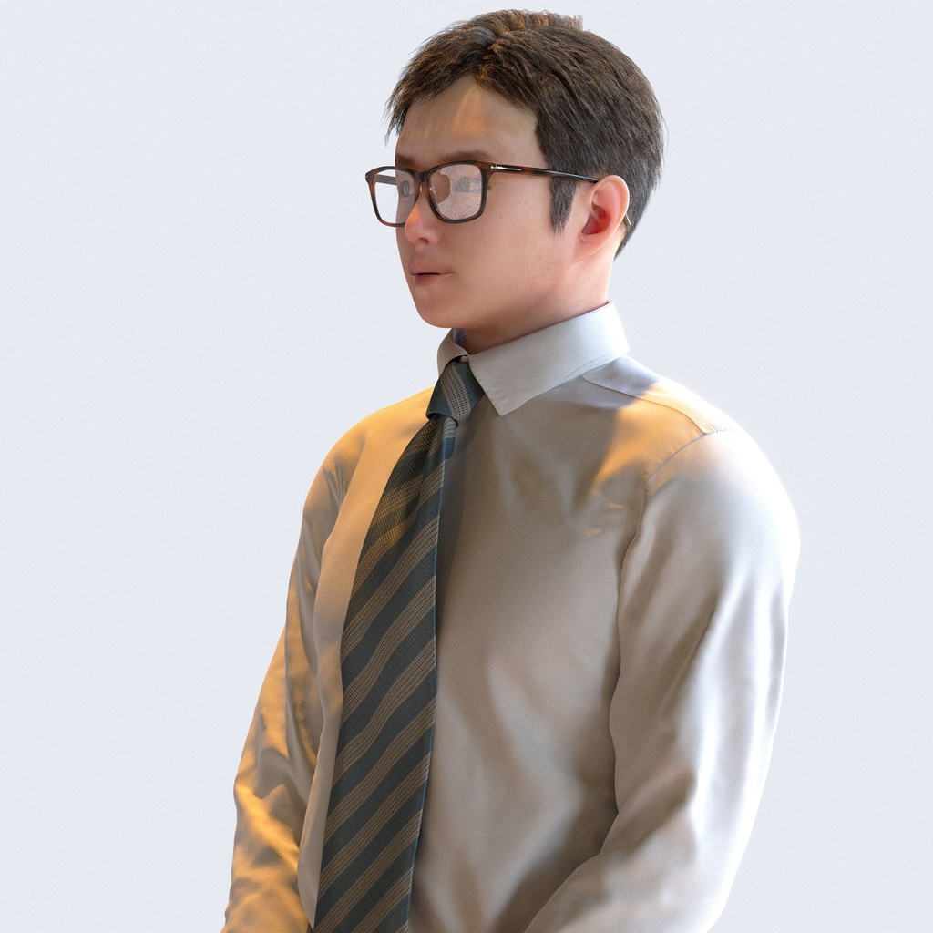 ビジネス男性 5ポーズセット 3 - B1-M3Y【3D人物モデル/人間3Dモデル】