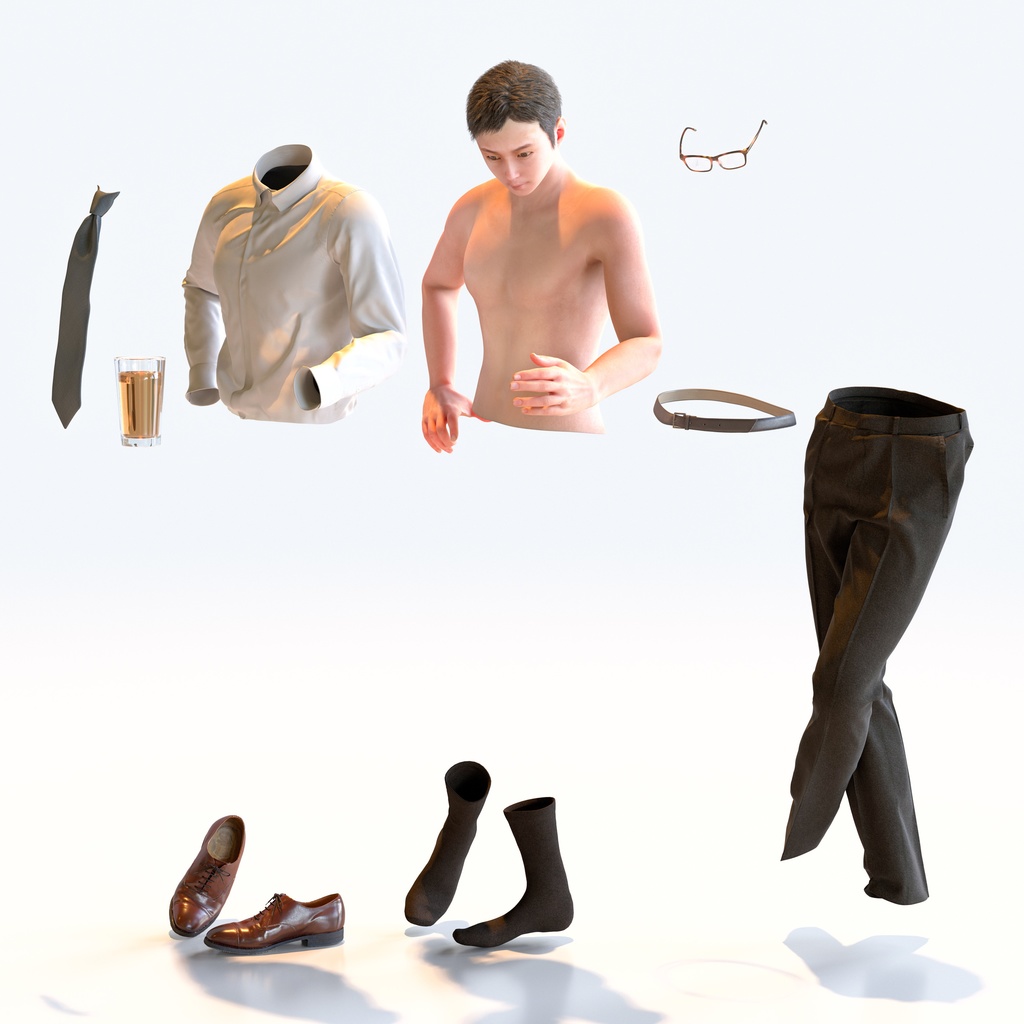 ビジネス男性 5ポーズセット 3 - B1-M3Y【3D人物モデル/人間3Dモデル】