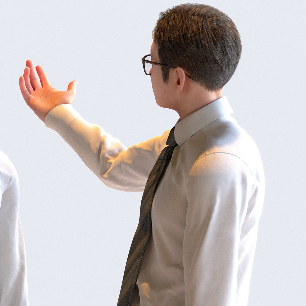 ビジネス男性 5ポーズセット 3 - B1-M3Y【3D人物モデル/人間3Dモデル】