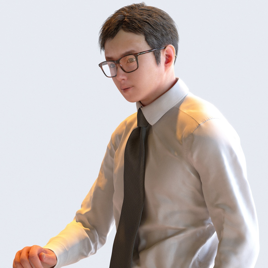 ビジネス男性 5ポーズセット 3 - B1-M3Y【3D人物モデル/人間3Dモデル】