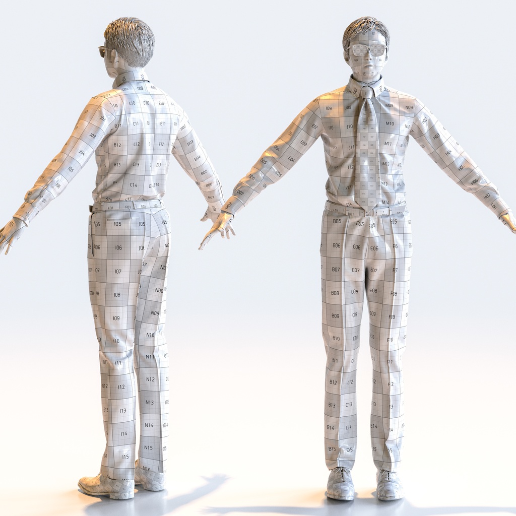 ビジネス男性 Aポーズ 3 - B1-M3Y A【3D人物モデル/人間3Dモデル】