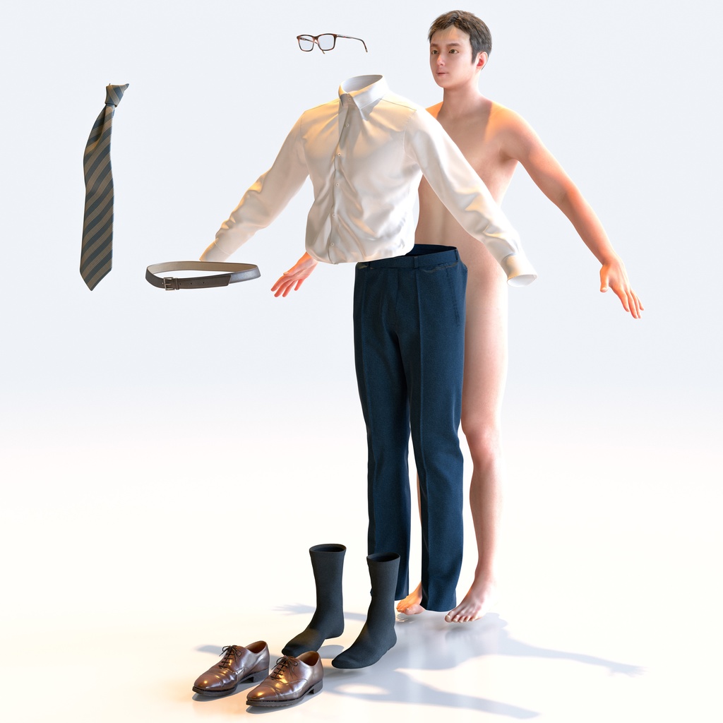 ビジネス男性 Aポーズ 3 - B1-M3Y A【3D人物モデル/人間3Dモデル】