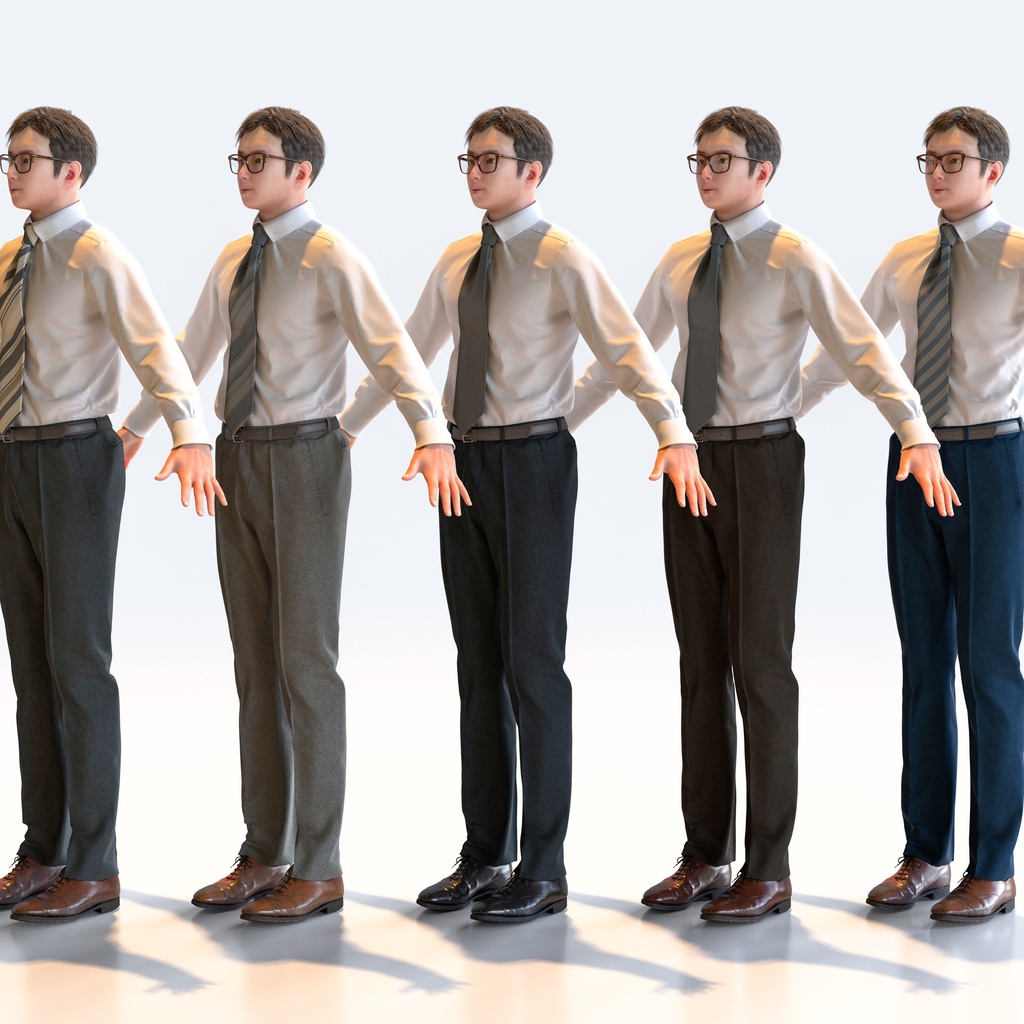 ビジネス男性 Aポーズ 3 - B1-M3Y A【3D人物モデル/人間3Dモデル】