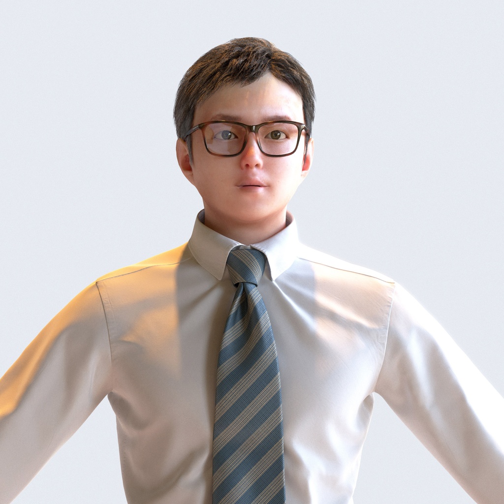 ビジネス男性 Aポーズ 3 - B1-M3Y A【3D人物モデル/人間3Dモデル】