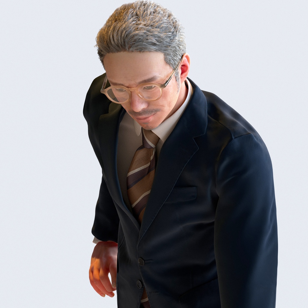 ビジネス男性 5ポーズセット 4 - B1-M4G【3D人物モデル/人間3Dモデル】