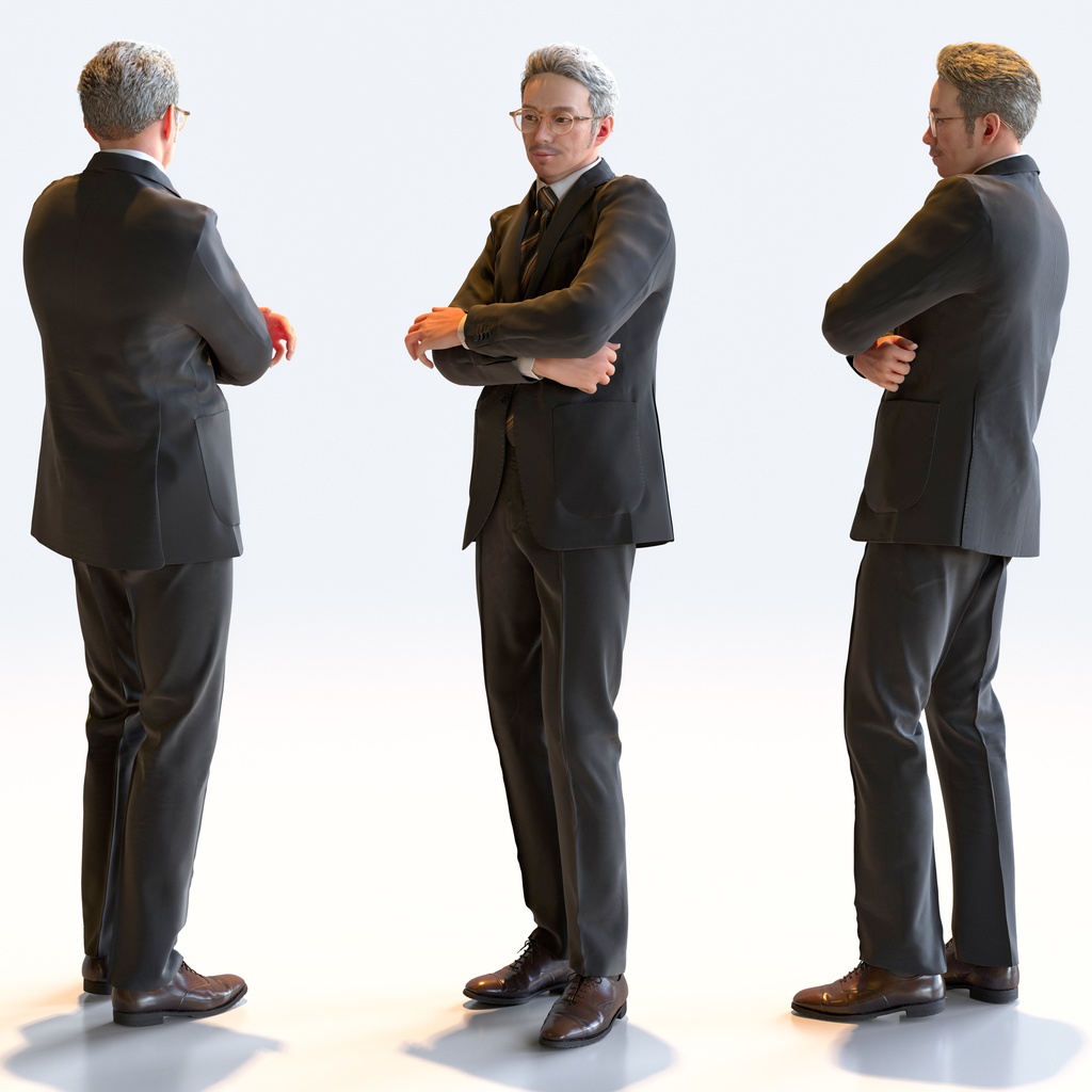 ビジネス男性 5ポーズセット 4 - B1-M4G【3D人物モデル/人間3Dモデル】