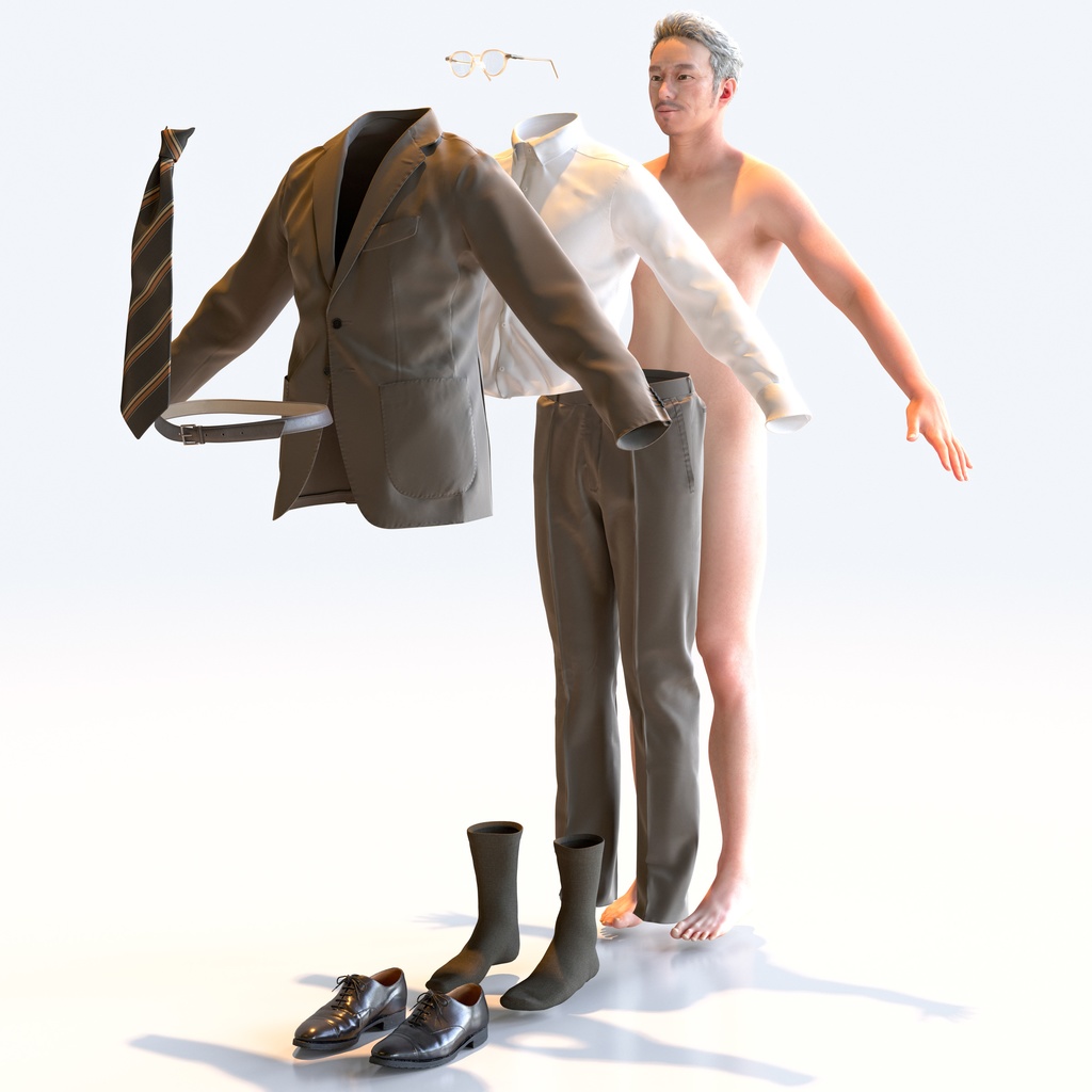 ビジネス男性 Aポーズ 4 - B1-M4G A【3D人物モデル/人間3Dモデル】