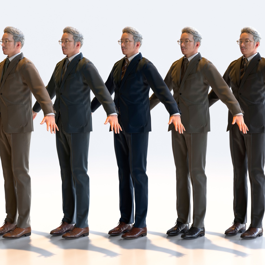 ビジネス男性 Aポーズ 4 - B1-M4G A【3D人物モデル/人間3Dモデル】