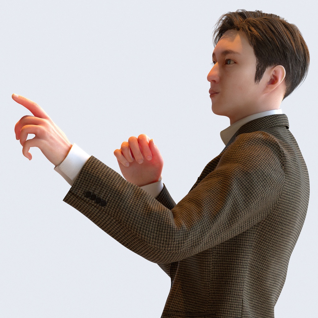 ビジネス男性 5ポーズセット 5 - B1-M5E【3D人物モデル/人間3Dモデル】