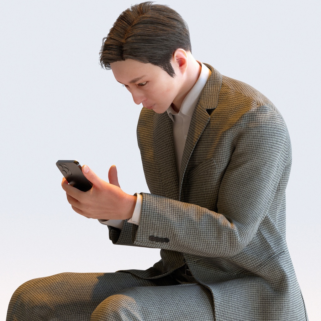 ビジネス男性 5ポーズセット 5 - B1-M5E【3D人物モデル/人間3Dモデル】