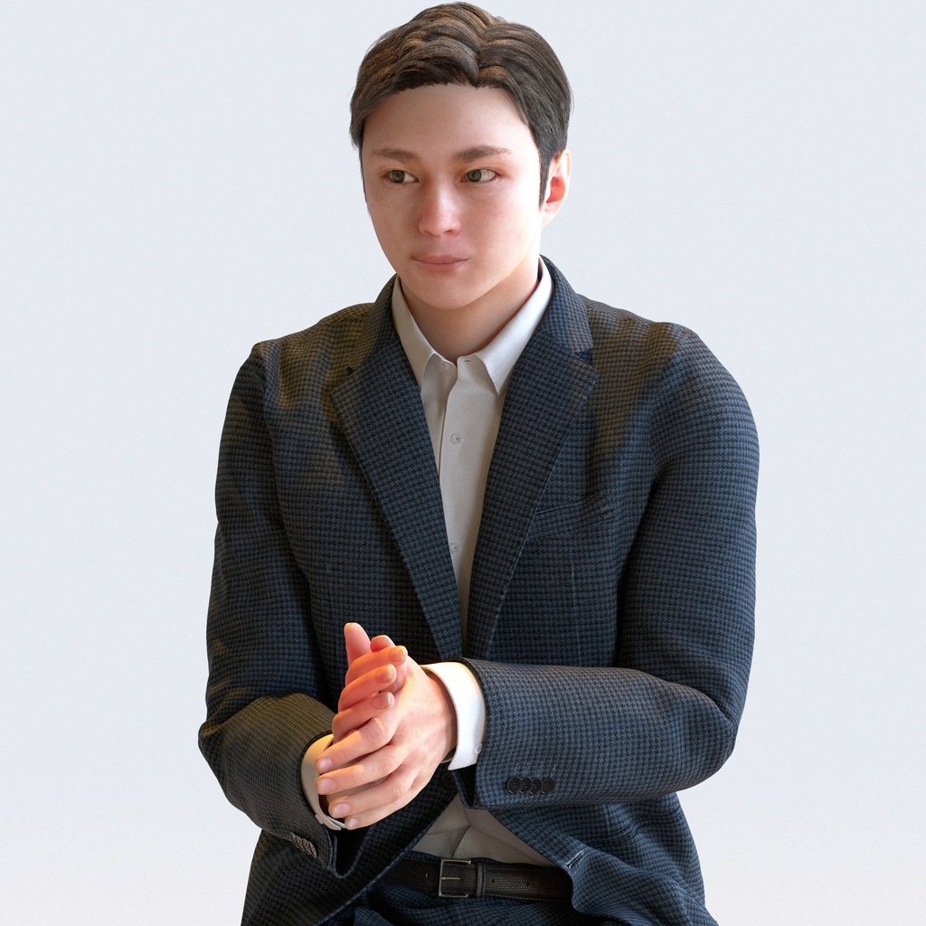 ビジネス男性 5ポーズセット 5 - B1-M5E【3D人物モデル/人間3Dモデル】