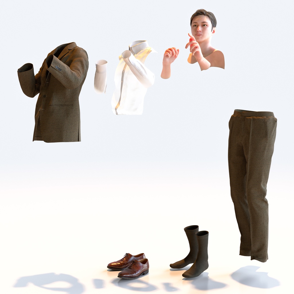 ビジネス男性 5ポーズセット 5 - B1-M5E【3D人物モデル/人間3Dモデル】
