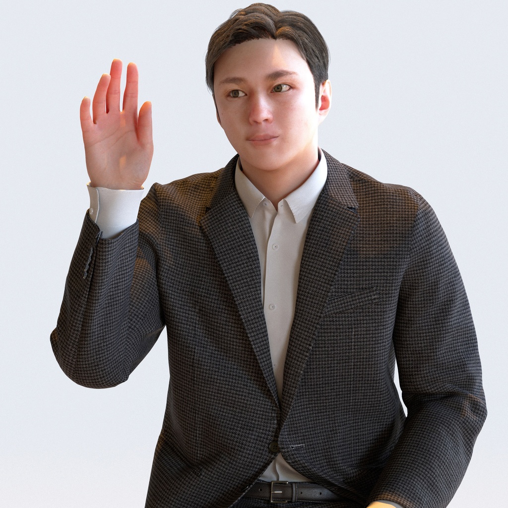 ビジネス男性 5ポーズセット 5 - B1-M5E【3D人物モデル/人間3Dモデル】